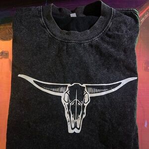 Distressed Oversized Western Tshirt